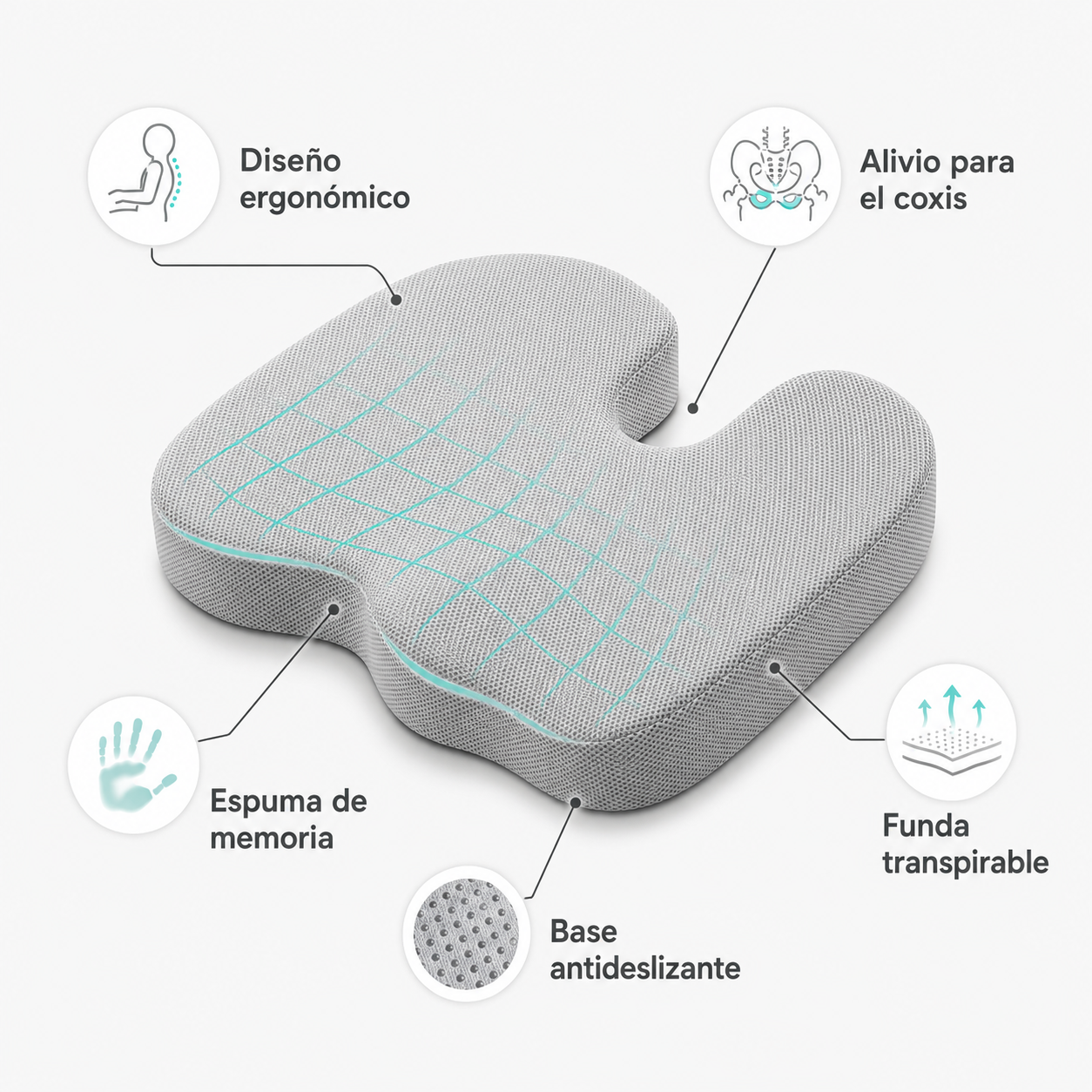 Cojín Ergonómico para Coxis Espaldex™