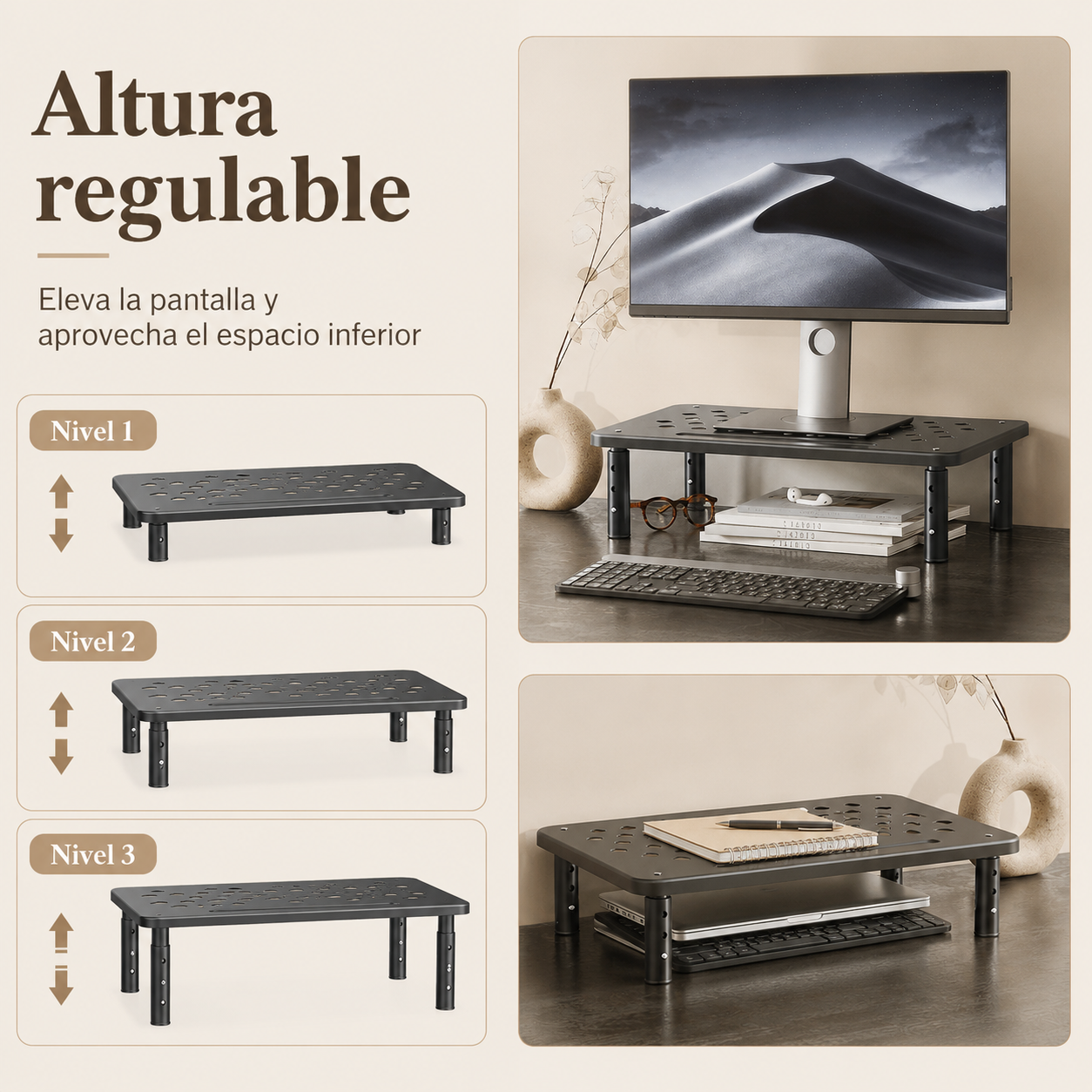 Elevador Ajustable para Monitor Espaldex™
