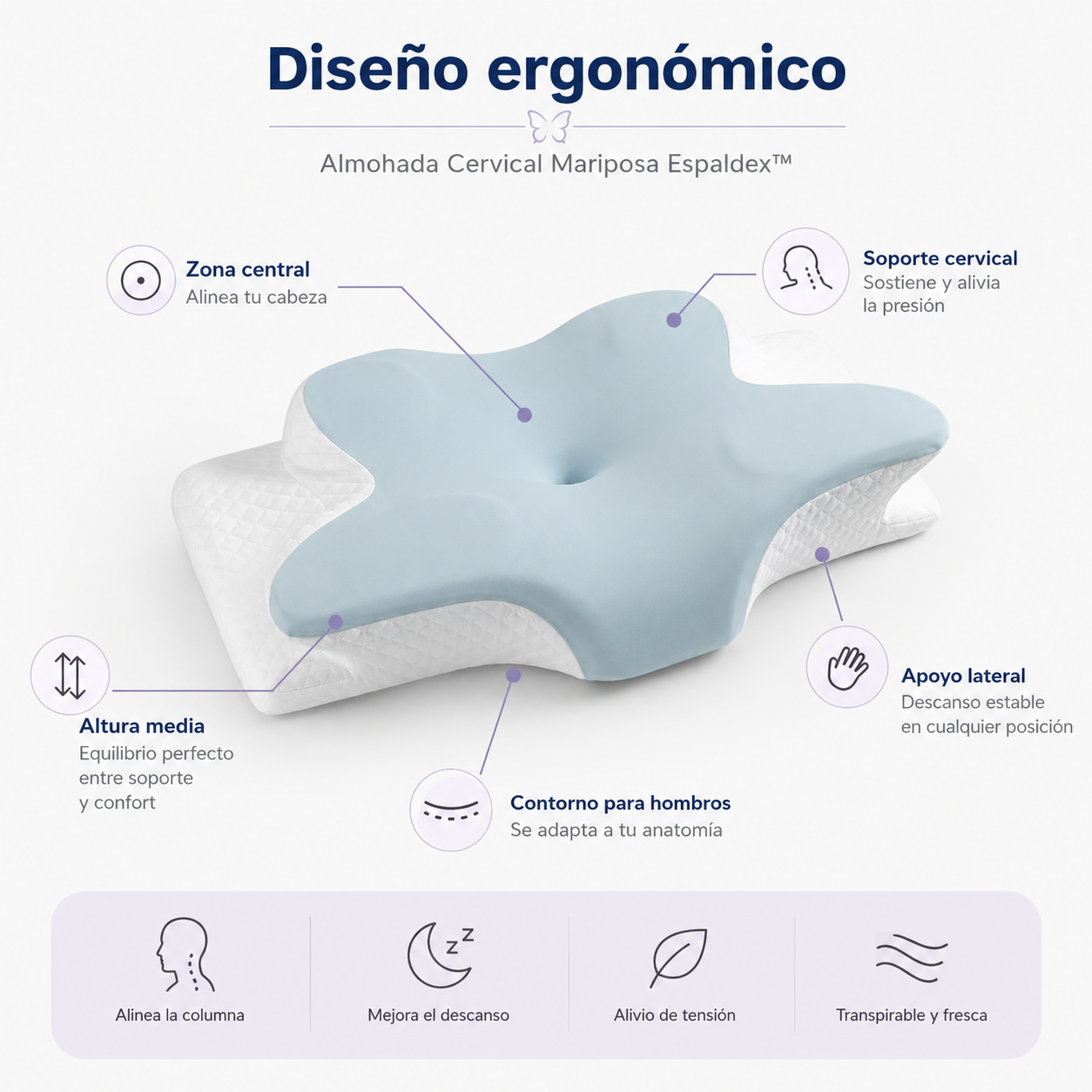 Almohada Cervical Mariposa Espaldex™