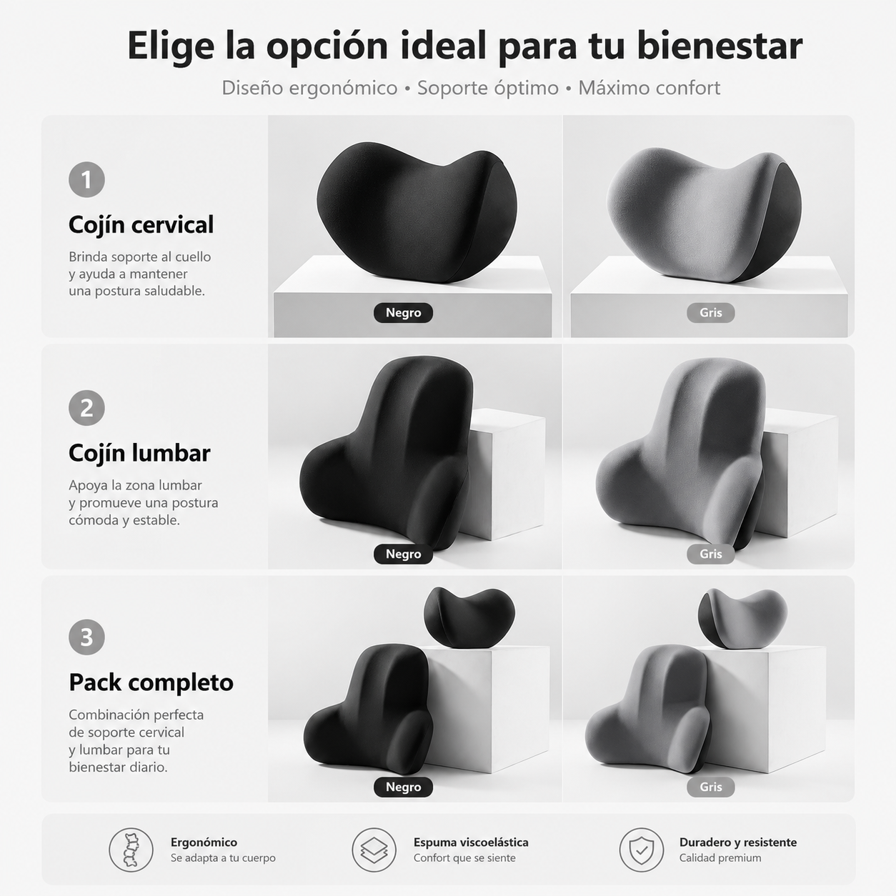Cojín Cervical y Lumbar para Coche Espaldex™